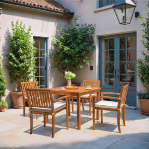 acacia outdoor dining set patio shot